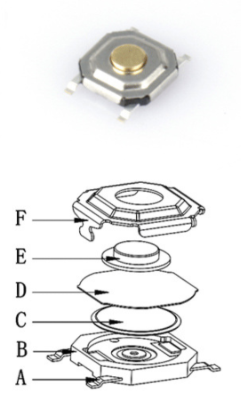 轻触开关结构图 轻触开关结构图
